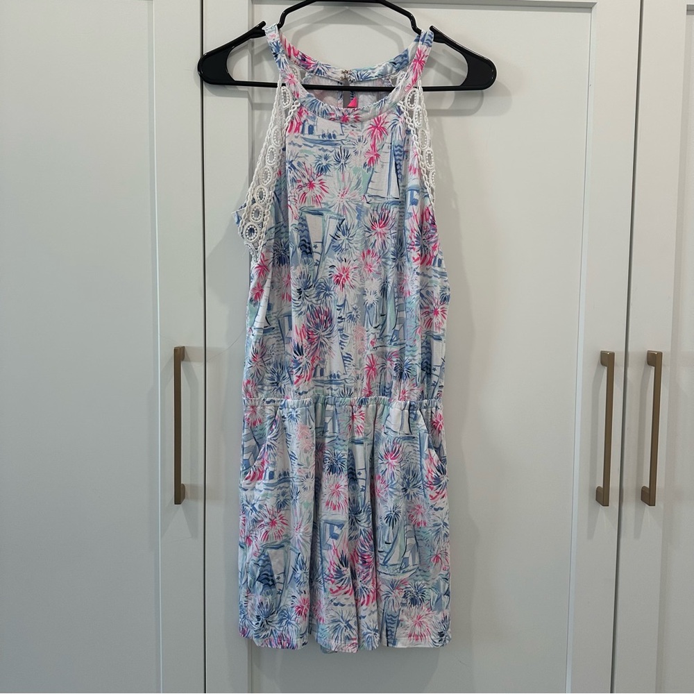 Floral Print Sundress with Lace Detail
